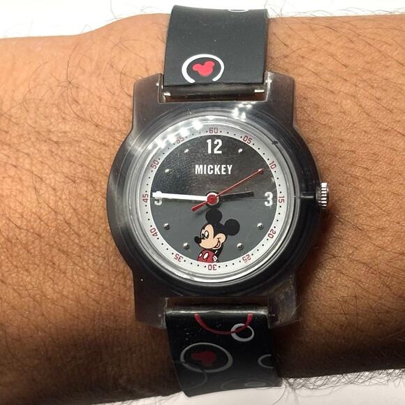 Silver & Black Disney Mickey Mouse Watch - Picture 1 of 5